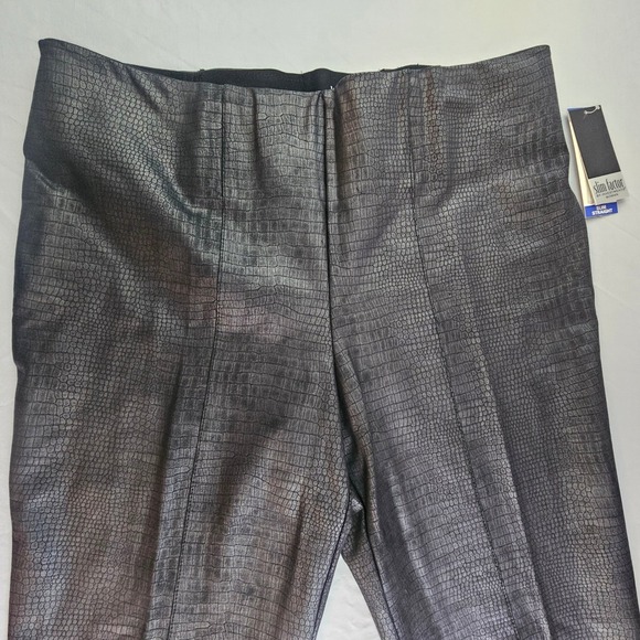 Slim Factor by Investments 1X Faux Leather Snake Texture Black Pants NWT L684 - Picture 6 of 8